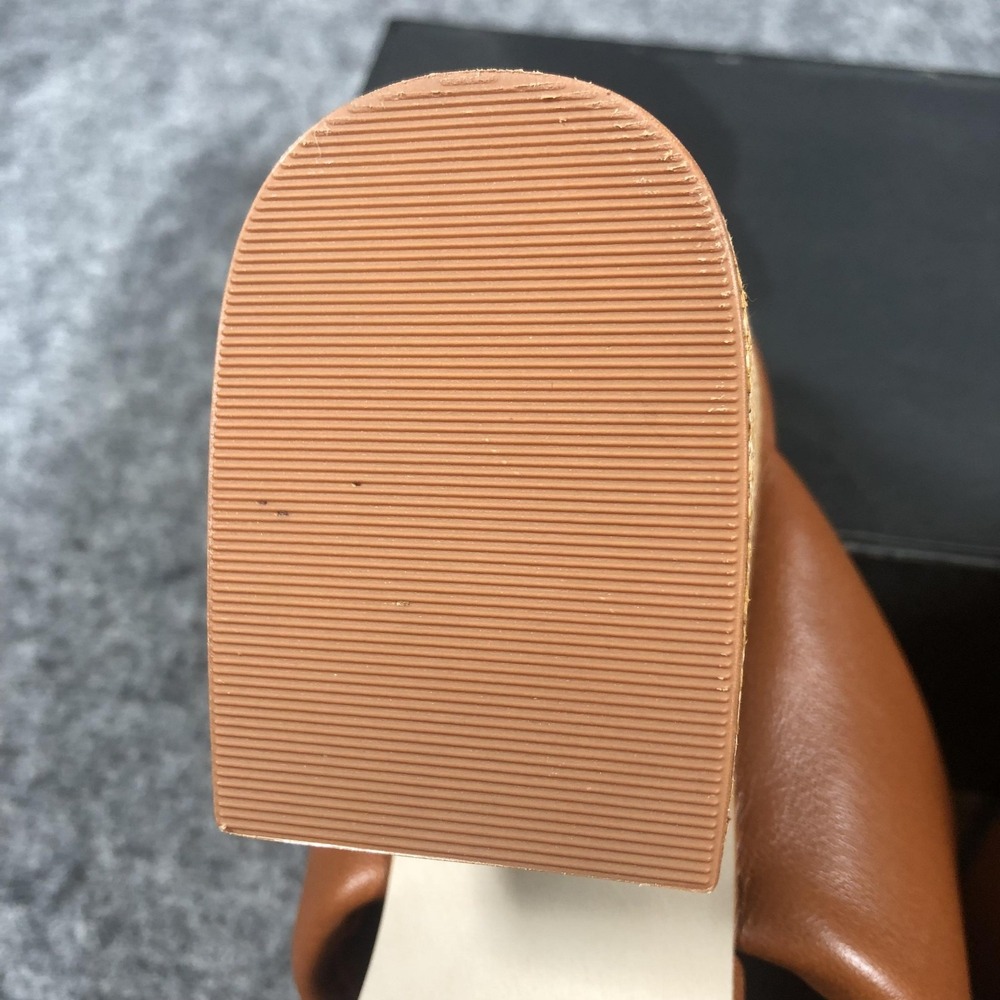 Steve Madden Brown Leather Block Heel Sandals - Picture 15 of 16